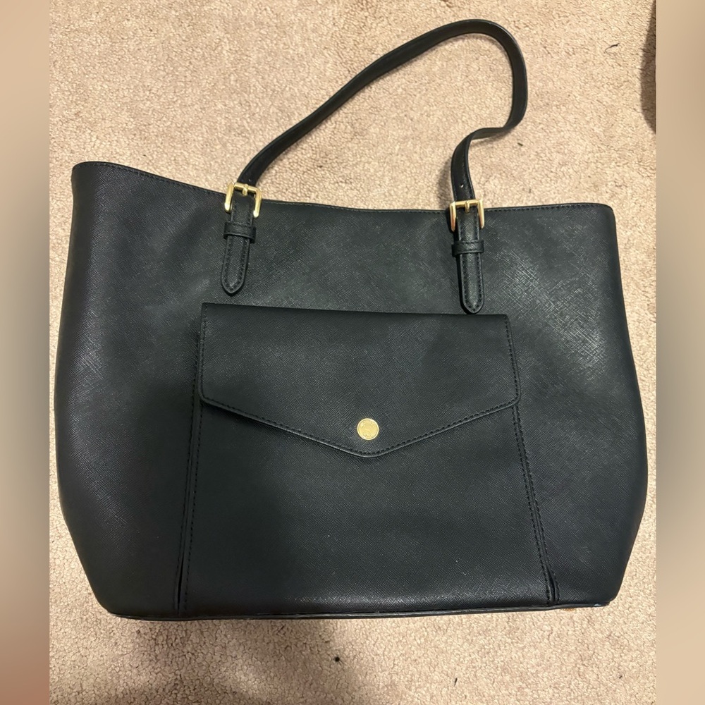 Michael Kors Black Leather Tote Bag